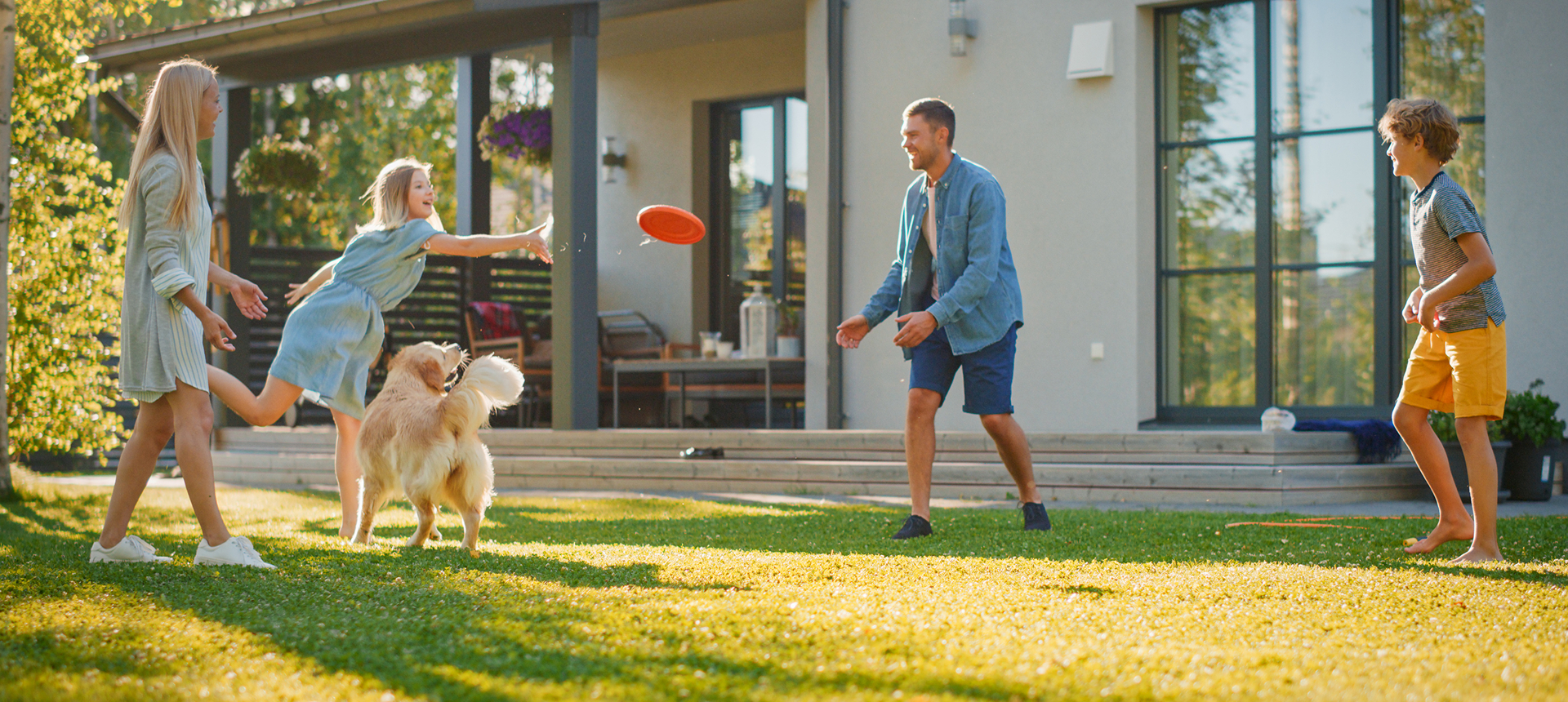 happy family playing