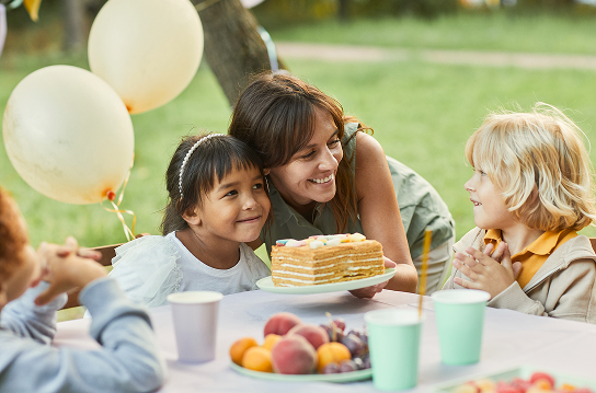 happy kids in a picnic